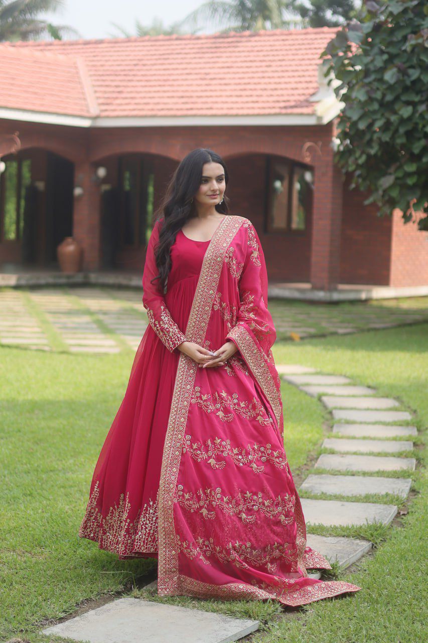 Faux Blooming Multi sequins Anarkali - Shopaholics Choice