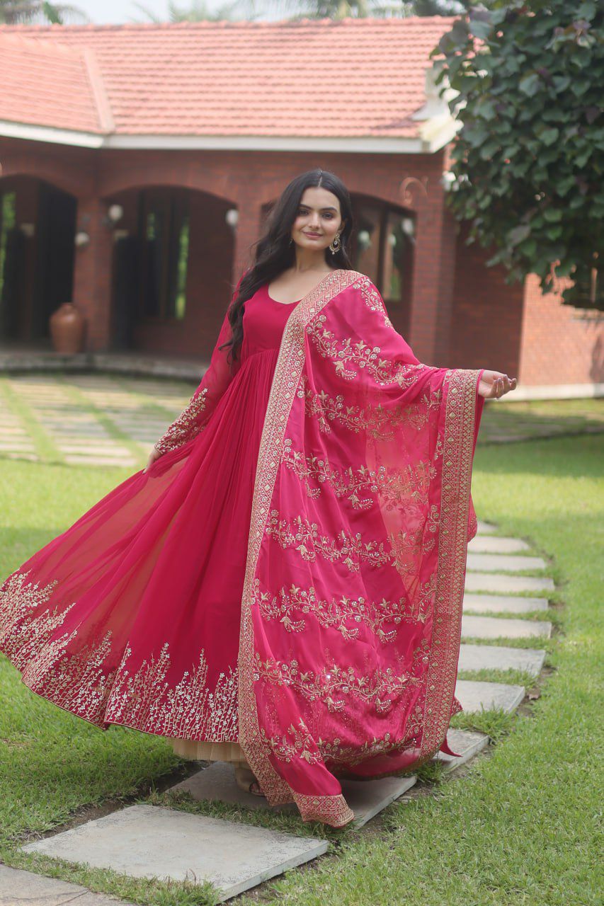 Faux Blooming Multi sequins Anarkali - Shopaholics Choice