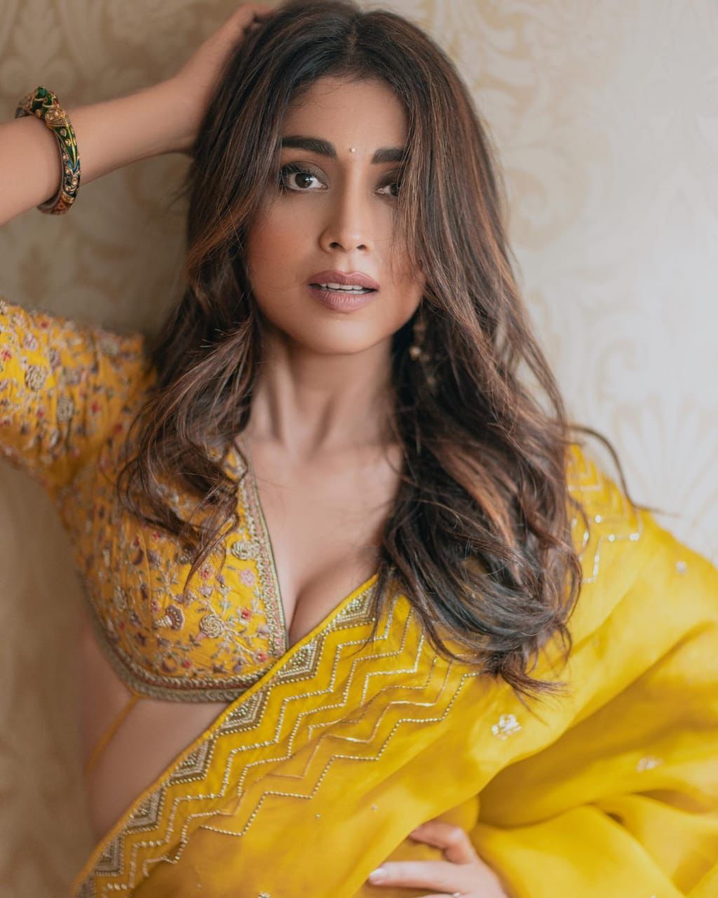 Yellow Organza Embroidery Work Saree - Shopaholics Choice