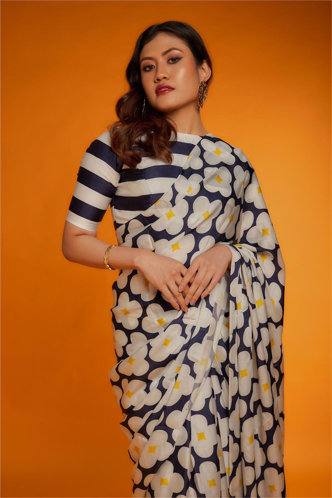 Georgette Satin Printed Saree - Shopaholics Choice