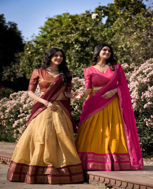Kanchipuram Zari Weaving Lehnga Choli - Shopaholics Choice