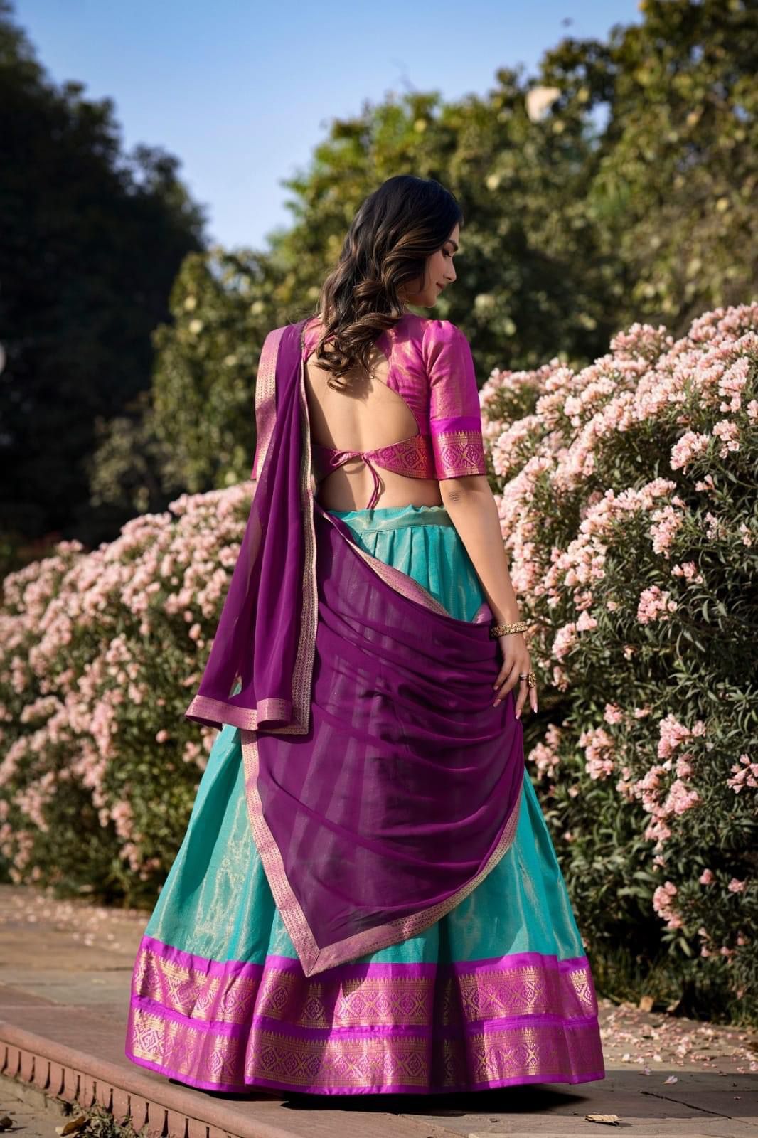 Kanchipuram Zari Weaving Lehnga Choli - Shopaholics Choice
