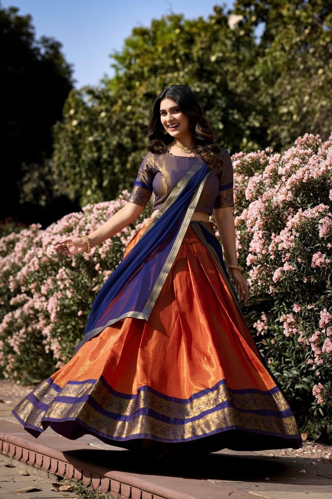 Kanchipuram Zari Weaving Lehnga Choli - Shopaholics Choice