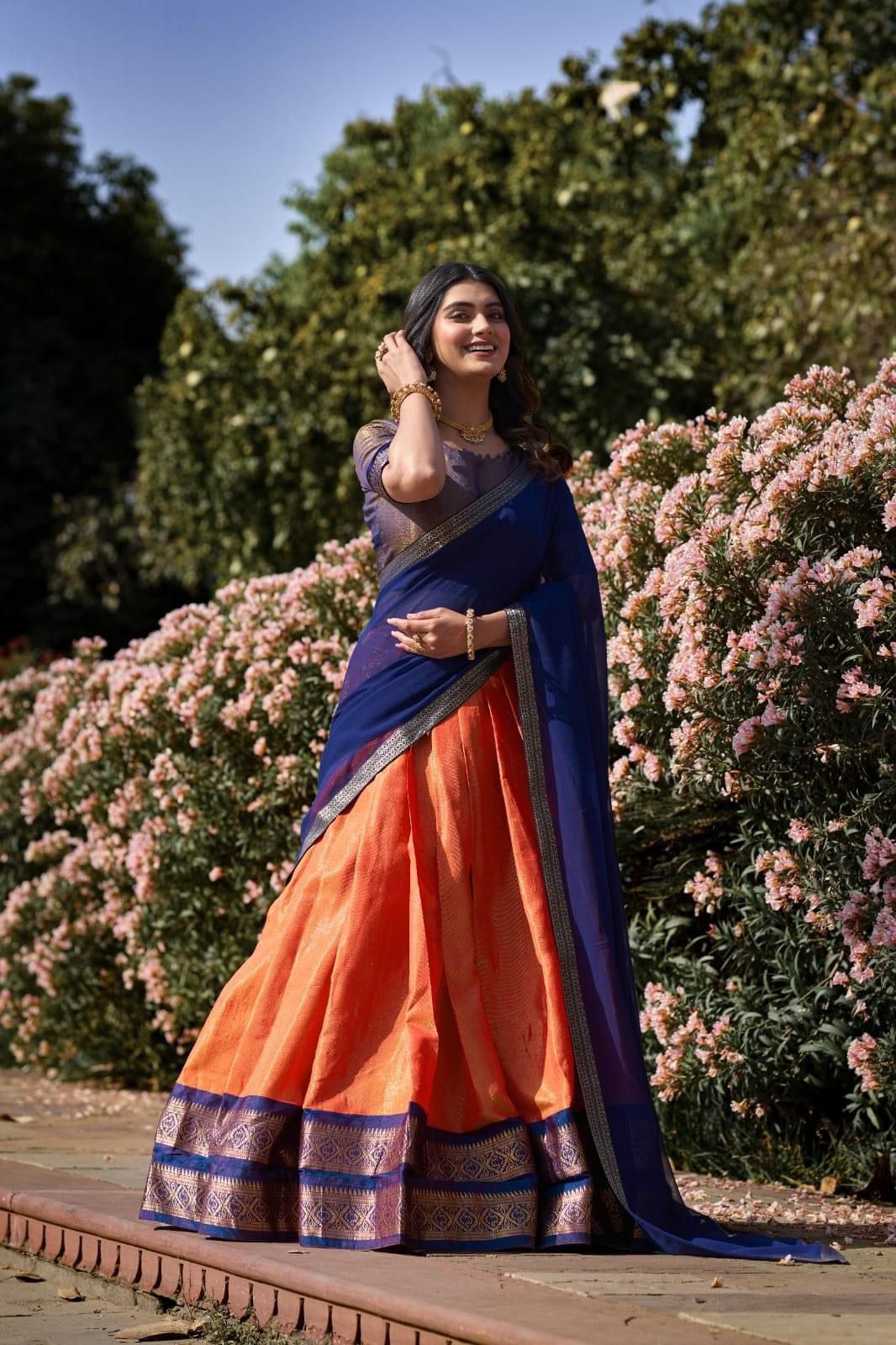 Kanchipuram Zari Weaving Lehnga Choli - Shopaholics Choice