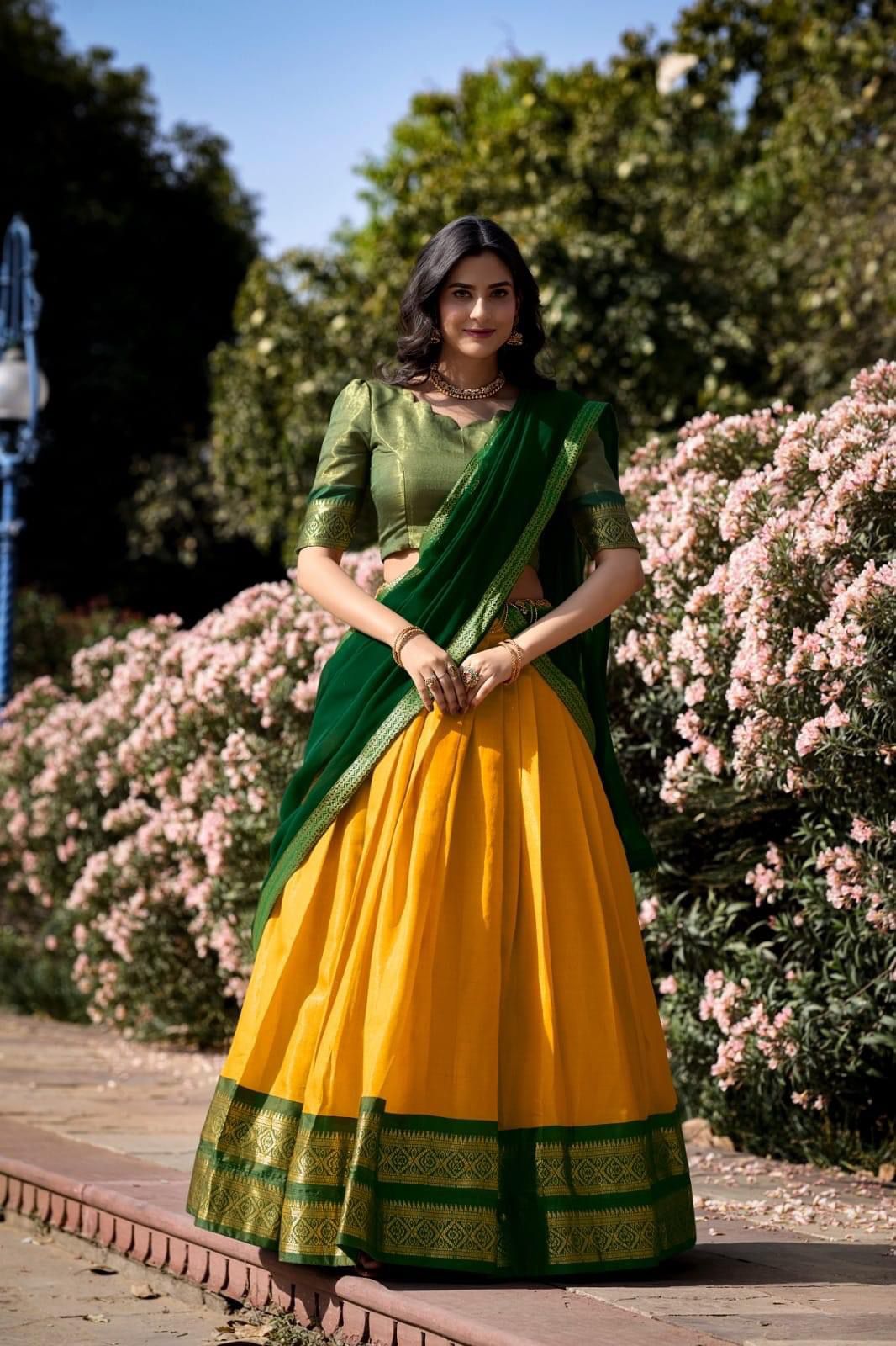 Kanchipuram Zari Weaving Lehnga Choli - Shopaholics Choice