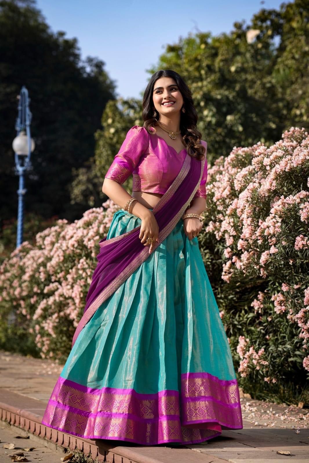 Kanchipuram Zari Weaving Lehnga Choli - Shopaholics Choice
