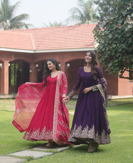 Faux Blooming Multi sequins Anarkali - Shopaholics Choice