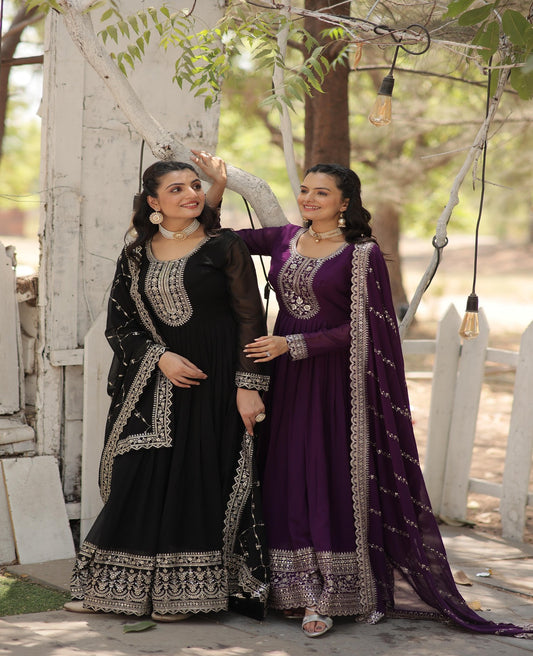Blooming Rich Embroidered Anarkali Gown - Shopaholics Choice