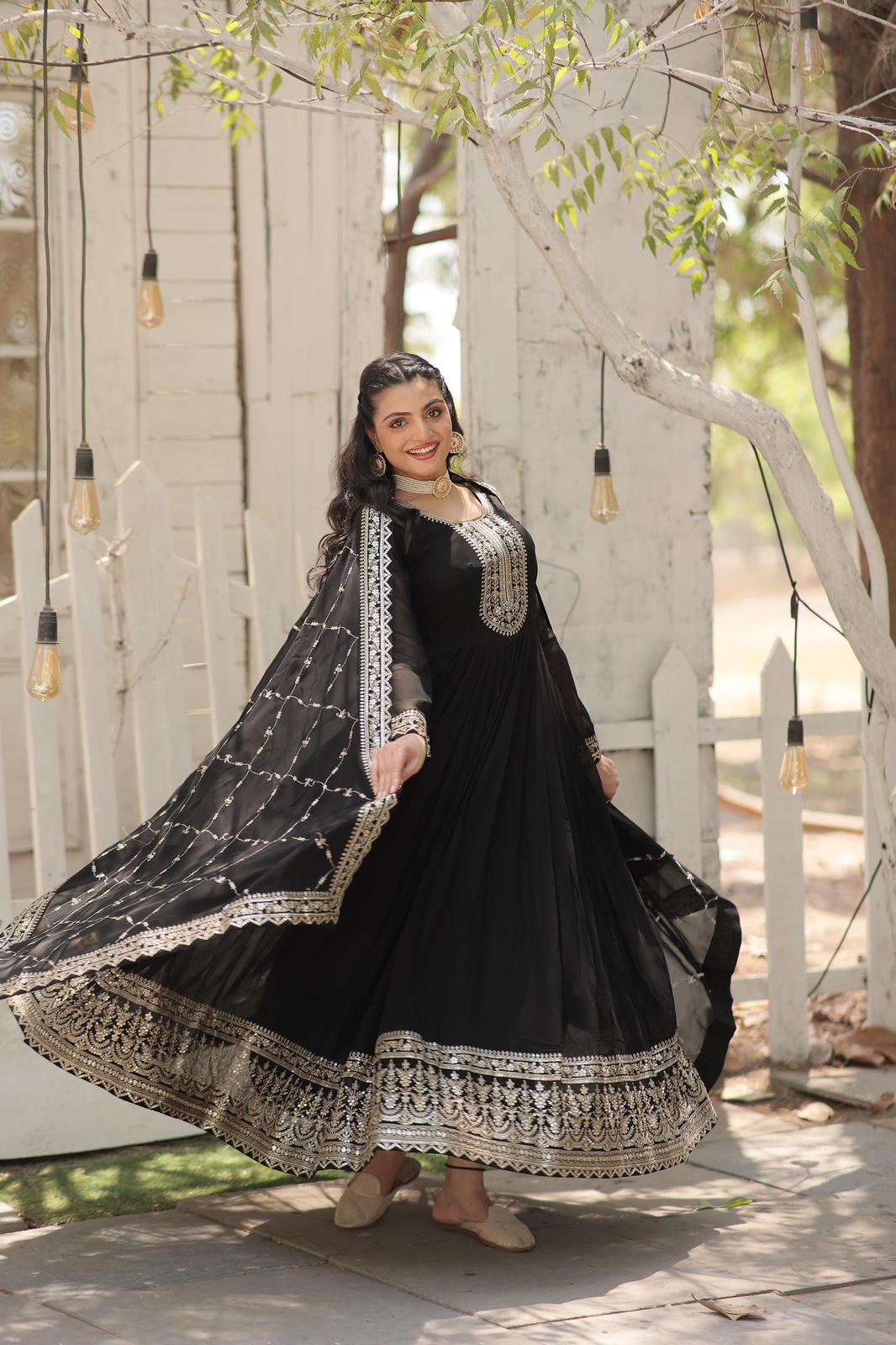 Blooming Rich Embroidered Anarkali Gown - Shopaholics Choice