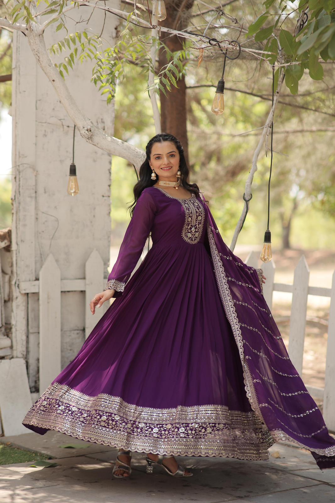 Blooming Rich Embroidered Anarkali Gown - Shopaholics Choice