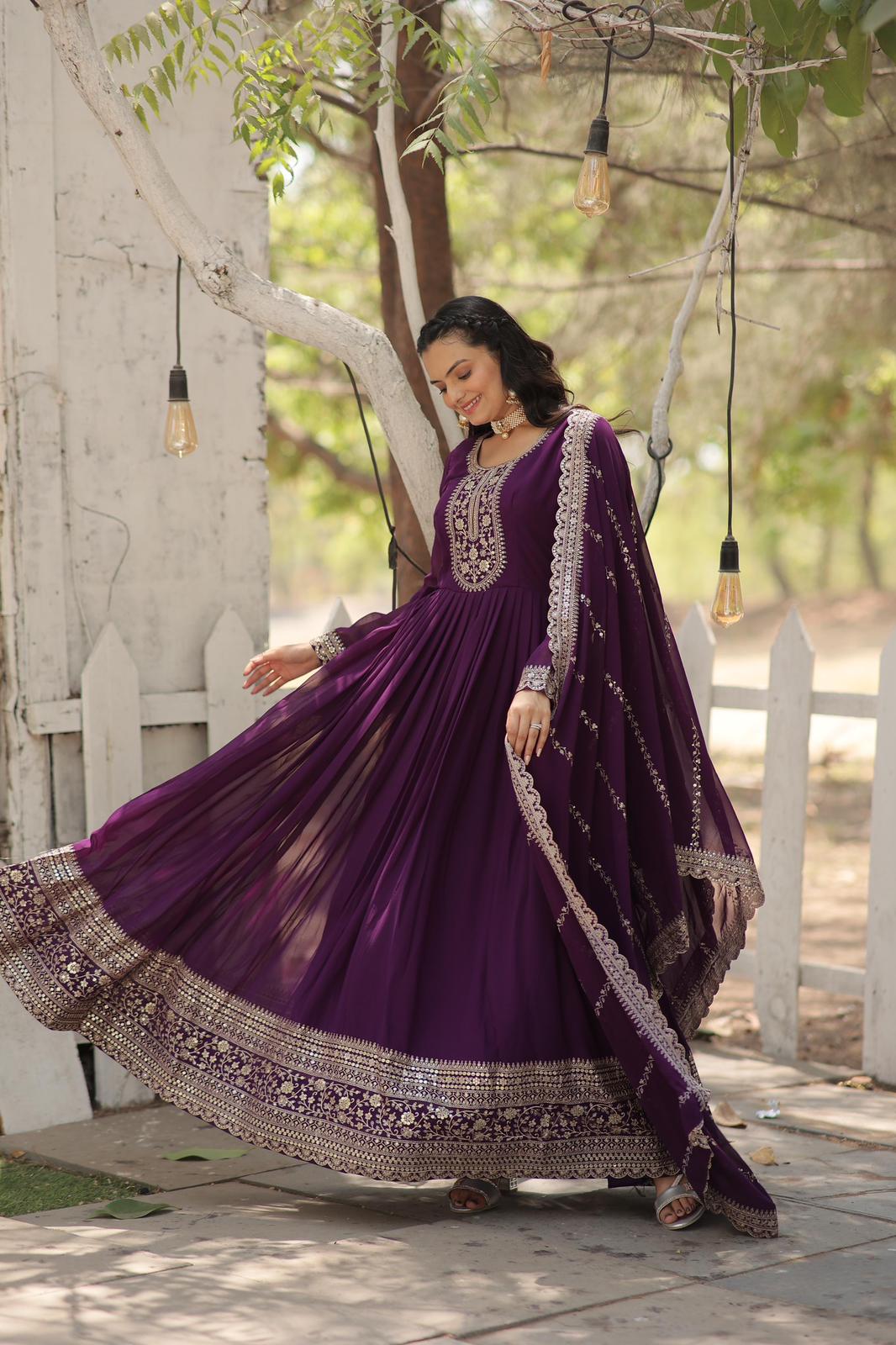 Blooming Rich Embroidered Anarkali Gown - Shopaholics Choice