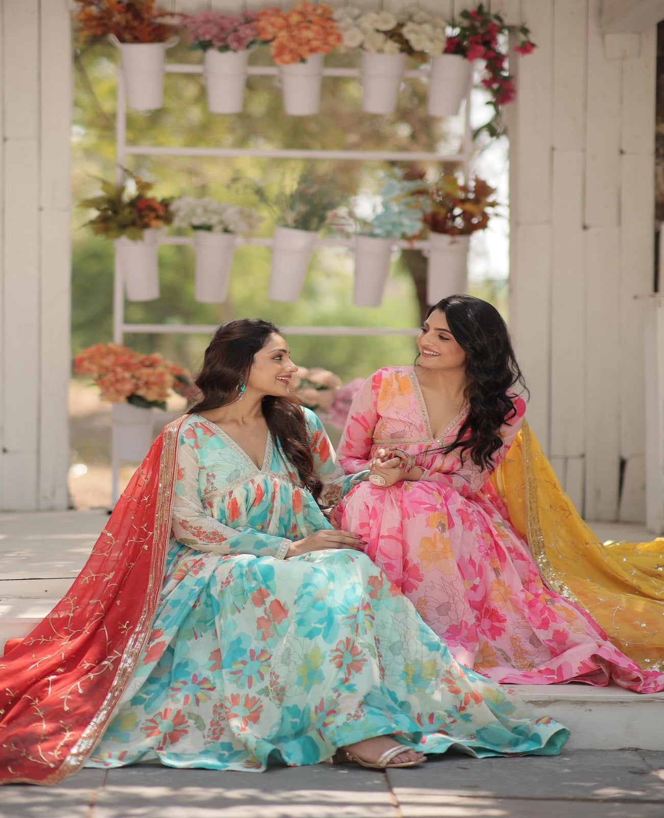 Russian Silk Floral Sequins Work Alia Anarkali - Shopaholics Choice
