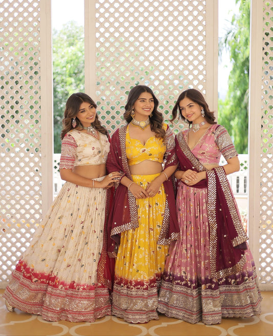 Designer Pure Viscose Jacquard Lehnga - Shopaholics Choice