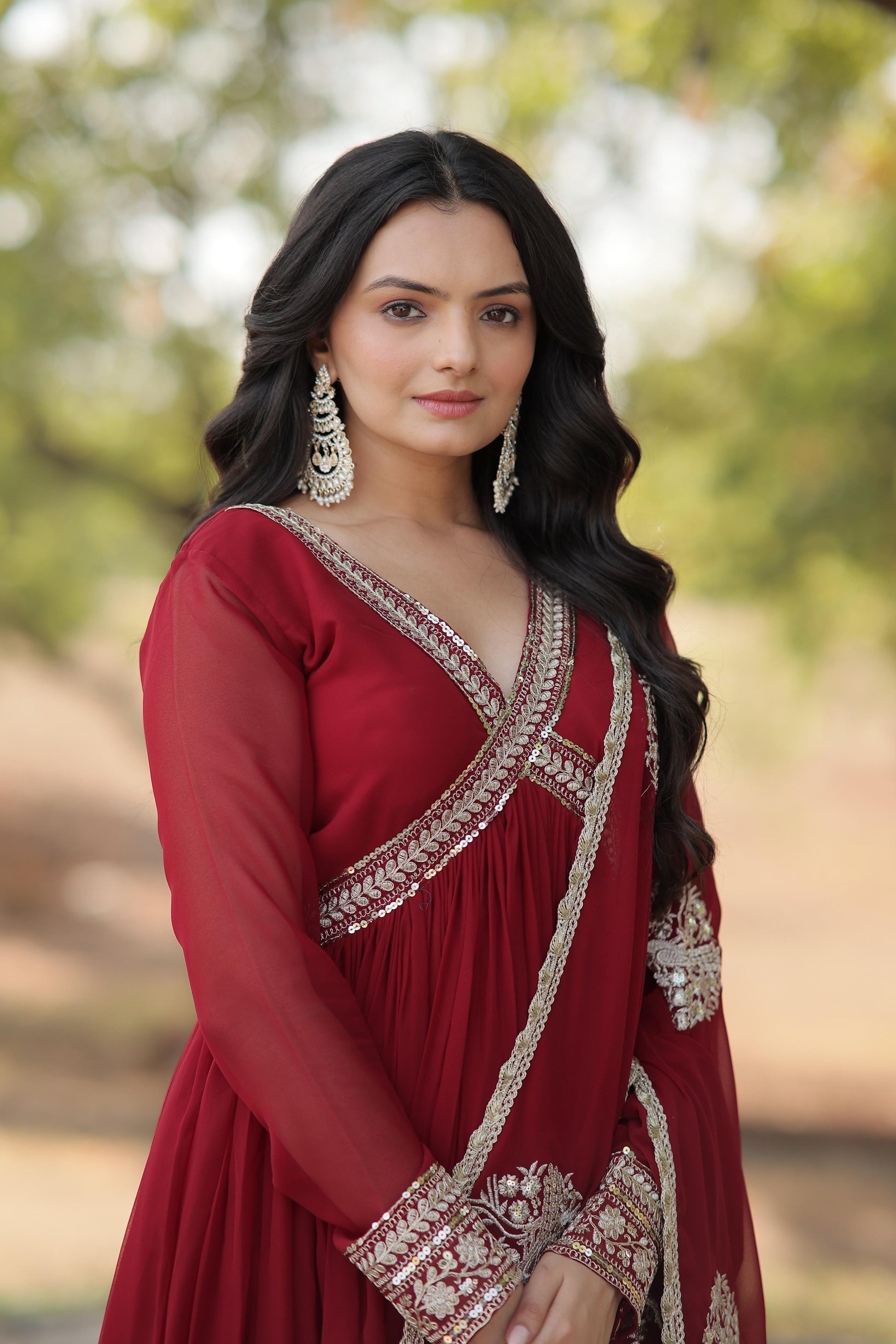 Solidcolour Faux Blooming Alia Cut Anarkali - Shopaholics Choice
