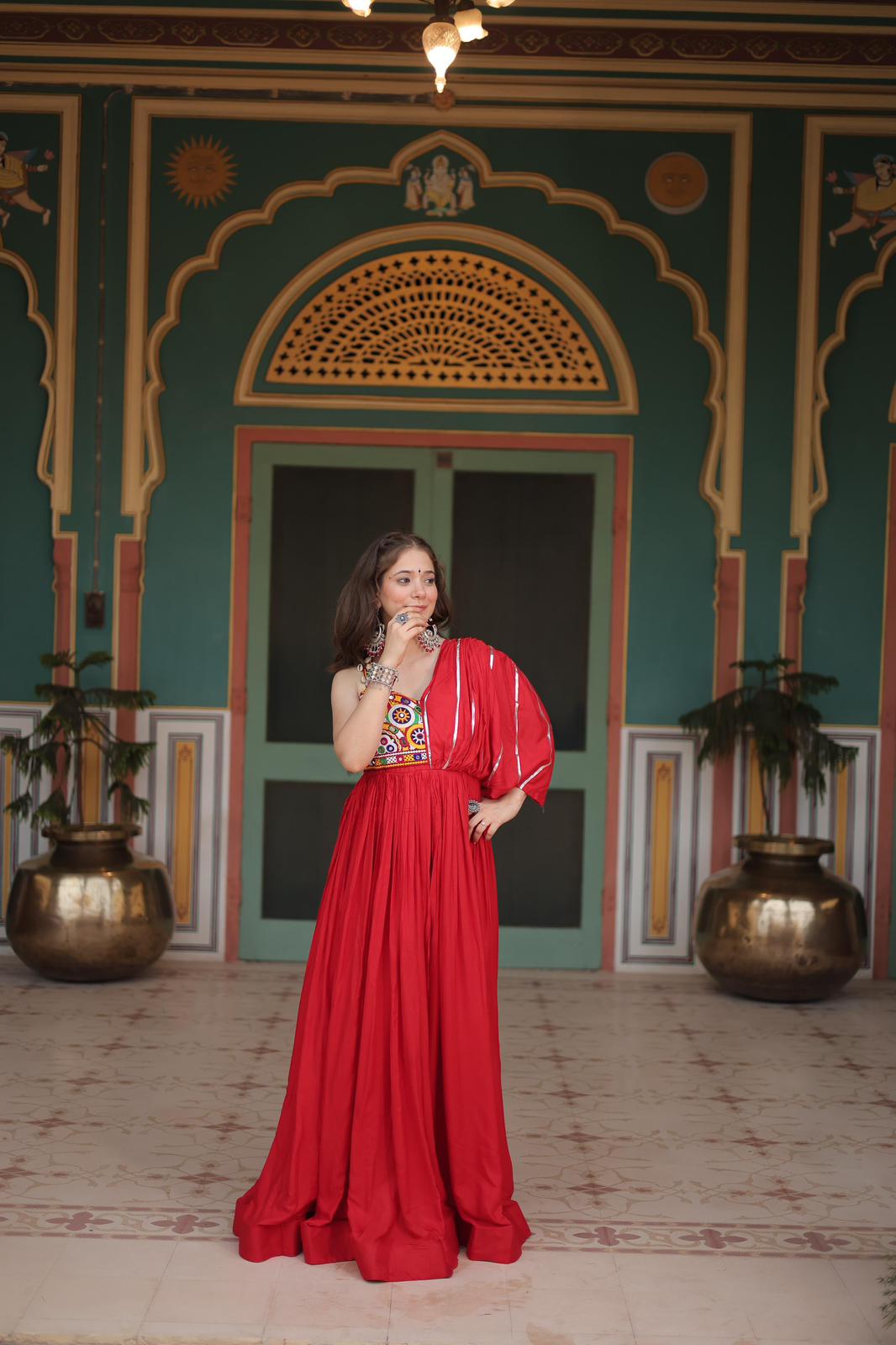 Solidcolour Rayon Garba Special Gown - Shopaholics Choice