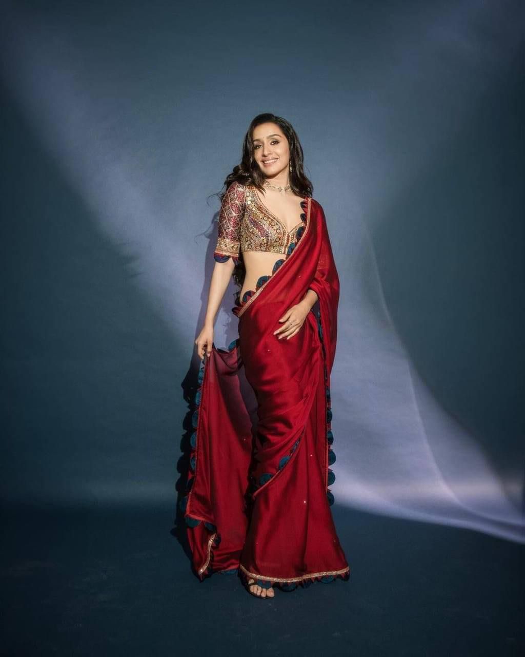 Maroon Rangoli Pearl Work Saree - Shopaholics Choice