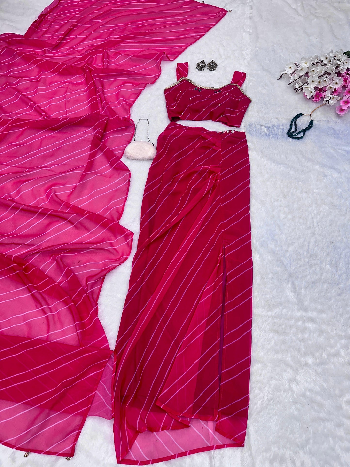 Georegette Printed Draped Indo Western - Shopaholics Choice
