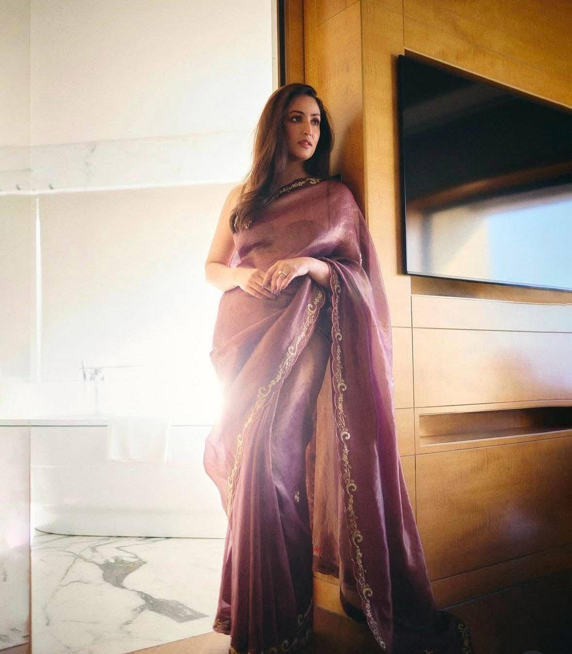 Yami Gautam Silk Handwork Saree - Shopaholics Choice